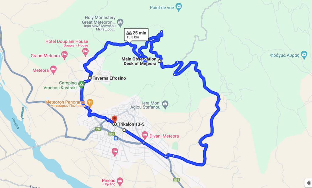Meteora map